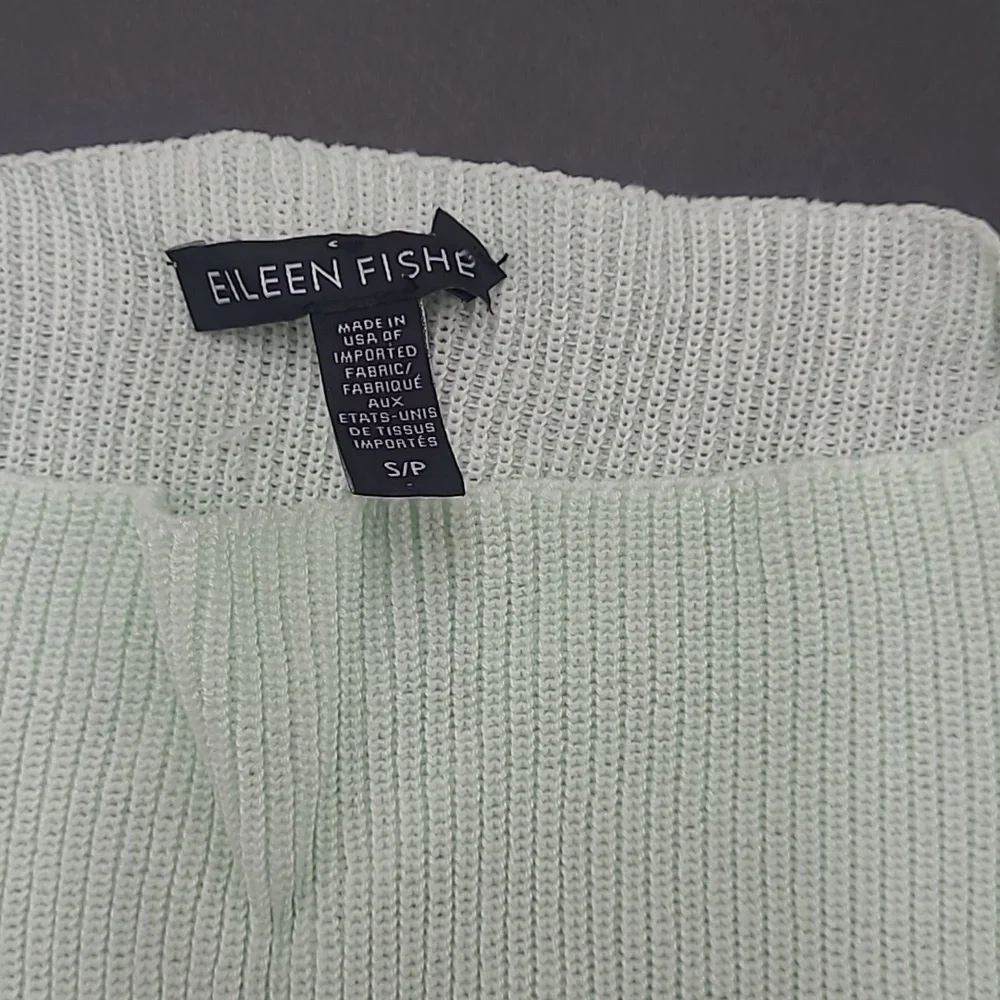 Eileen Fisher Seafoam Green Lightweight Ribbed Sweater S